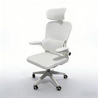 Chaise de bureau haute blanche avec accoudoirs relevables, pivotante, en maille, nouvelle chaise de direction pour bureau professionnel