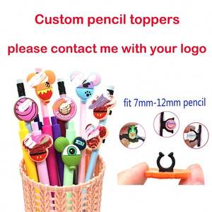 Bonitos dibujos animados <span class=keywords><strong>de</strong></span> animales lápiz Topper OEM diseño único pluma Topper extraíble reutilizable animales gatos y <span class=keywords><strong>perros</strong></span> lápiz Topper pluma encantos - Product Image 2