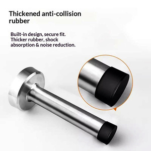 Tope de Puerta de Seguridad Moderno de Acero Inoxidable 304 para Baño, Tipo Montaje en Pared - Product Image 3