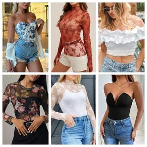 Wholesale Cheap High-quality Women's Casual Shirts Dress T-shirts Tops Fashion Design Polyester/Cotton <b>Mixed</b> Randomly Shipped - Product Image 4