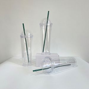 24Oz Dome Tumbler Manufacturer Wholesale Pre-Drilled Snow Globe <b>Cups</b> Plastic Acrylic Ice Cream Cone With <b>Lid</b> - Product Image 2