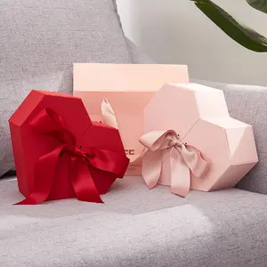 गर्म बेच दिल के आकार वेलेंटाइन शादी गुलाब का फूल दिल के आकार लक्जरी बॉक्स उपहार पैकेजिंग बॉक्स के लिए फूल