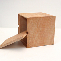 Boîte de rangement carrée moderne en bois d'okoumé à couvercle coulissant, multifonctionnelle, pour souvenirs et cadeaux, avec logo personnalisé, livraison directe