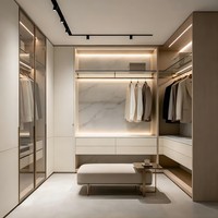 Armoires LED intégrées pour chambre à coucher offrant une zonage scientifique pour vêtements et accessoires