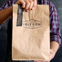 Sachet personnalisé en papier kraft PLA avec logo, fermeture éclair, fond plat, pour café torréfié, chocolat, sushi, pizza