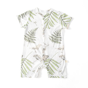 Nouveau-né surdimensionné fille garçon vache dinosaure t-shirt haute qualité personnalisé bambou Spandex à manches courtes bambou bulle bébé barboteuse - Product Image 6