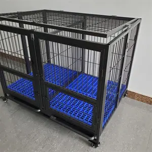Tek katmanlı çift kapı özelleştirilebilir evcil hayvan kulubesi kafes üreme kafesleri köpekler için taşıyıcı kafes