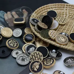 ब्रिटिश शैली धातु बटन काले दौर वर्ग ट्वीड बड़े बटन फ्लैट सूट बटन