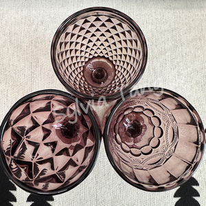 便宜的价格300毫升紫色现代复古玻璃高脚杯酒杯水杯玻璃热卖派对婚礼派对活动 - Product Image 6