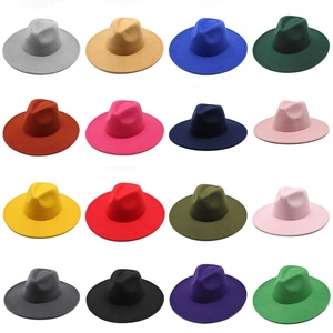Wholesale Custom Logo Felt Panama <b>Fedora</b> <b>Hat</b> Wide Brim Casual Party Style for Women <b>Men</b> - Product Image 2