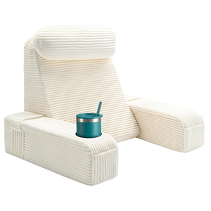 Reading Pillow <strong>for</strong> Adults, Back Pillow <strong>for</strong> <strong>Bed</strong> Sitting up <strong>Backrest</strong> Pillow <strong>for</strong> Sitting in <strong>Bed</strong> Detachable Arms with Built-in Cup - Product Image 1