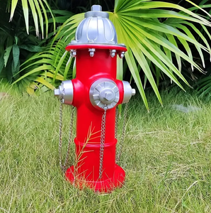 Hars Kleine Hond Brandkraan Standbeeld Hond Brandkraan Puppy Post Brandweerman Geschenken Tuin Buiten Decor Rood Hars Vuur - Product Image 4