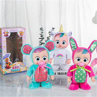 Muñeca Eléctrica de Simulación de Bebé que Llora, Camina y Canta, Muñeca de Vinilo con Forma de Animal Adorable, Juguete de Peluche de 31-50 cm