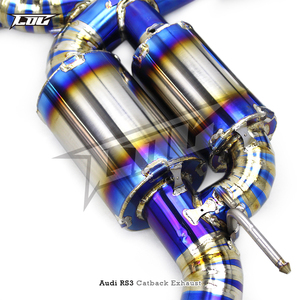 Système d'échappement Catback BSK le plus récent pour <span class=keywords><strong>Audi</strong></span> <span class=keywords><strong>RS3</strong></span> 2.5T 2016-2023 Performance Racing Titanium Burnt Blue avec quatre silencieux - Product Image 4