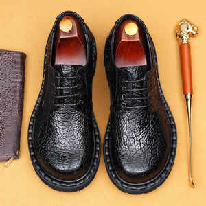 Zapatos Casuales de Oficina de Negocios, Hechos a Mano, de Cuero Genuino, de Alta Calidad y a la Moda, Estilo Slip-On, Evergreen - Product Image 5