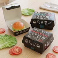 Nouvelles boîtes en kraft jetables écologiques et recyclables, personnalisées, imprimées, biodégradables, petites boîtes à hamburger en carton ondulé