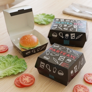 Novo Design de Caixas de Kraft Recicláveis e Ecológicas, Personalizadas, Impressas, Biodegradáveis, Pequenas para Hambúrguer - Product Image 1