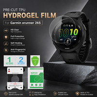 Pelindung Layar Jam Tangan Pintar Garmin Forerunner 265, Film TPU Hidrogel Pre-Cut dengan Bingkai Pemasangan, Self Healing, Grosir