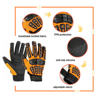 Guantes de Trabajo de Seguridad Mecánica con Protección Antideslizante, Diseño de Silicona con Patrón Impreso en la Palma, Poliéster+TPR Resistentes al Desgaste y a Impactos