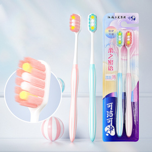 Caramelo colorido personalizado moda adulto manual hermoso Paquete 2 cepillo de dientes - Product Image 1