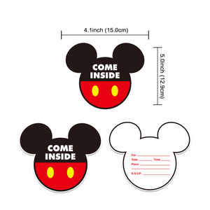 Décorations de fête d'<span class=keywords><strong>anniversaire</strong></span> <span class=keywords><strong>Mickey</strong></span> Assiettes Ballons Vaisselle en papier jetable Fournitures de fête prénatale Utilisation en intérieur - Product Image 6