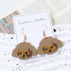 Orecchini Pendenti a Forma di Cagnolino <span class=keywords><strong>Barboncino</strong></span> con Occhiali, in Acrilico, Stile Cartone Animato, Gioielli a Tema Animale Domestico, Regalo per Donne e Ragazze - Product Image 3