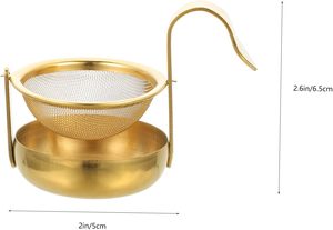 Hot Sale Metal Tea Infuser Gold Stainless Steel Tea Infuser Mesh Tea <b>Filter</b> Strainer with Rotate Bottom Tray - Product Image 5