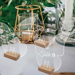 Butterfly Shaped Centerpiece Decorations Clear Sign <b>Cards</b> Holders Acrylic Wedding <b>Table</b> Number - Product Image 4