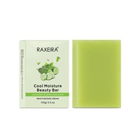 Savon hydratant rafraîchissant au thé vert et au concombre OEM/ODM, exfoliant corporel, apaisant, anti-acné, végétalien, naturel, à base de plantes