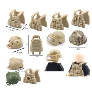 Militar Mini Soldado Figura Capacete Army Weapon Set WW2 Special Forces Tactical Vest Militar Figura Equipamento Set