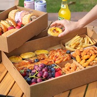 Cajas Rígidas de Papel Kraft Biodegradables y Ecológicas Reciclables con Ventana para Papas Fritas, Pollo, Hamburguesas, Frutas, Ensaladas, Sándwiches y Alimentos