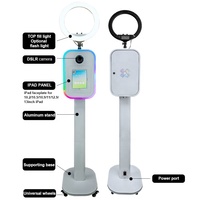 Nouvelle conception, grain de bois, installation facile, photomaton portable pour mariage, coque pour appareil photo reflex numérique, photomaton pour iPad 10,2/11/12,9/13 pouces