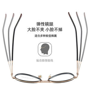 Nouvelles montures de lunettes rondes à monture complète avec protection anti-lumière bleue, verres plats, style unisexe pour un usage quotidien - Product Image 5