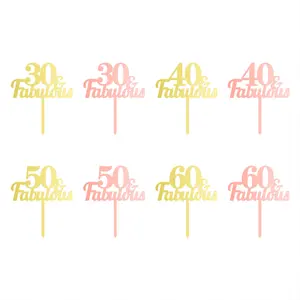 Acryl Verjaardagstaart Topper 30 & Fantastische Cake Decoratie Voor 30 40 50 60 Verjaardagsfeestje Taart Decoratie
