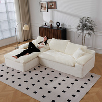 Sofa Modular Tiga Dudukan Modern, Sofa Cloud, Sofa Box Terkompresi, Sofa L-Shaped Chaise Convertible, Cocok untuk Hotel, Apartemen, Sekolah