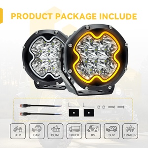 Feux de conduite LED de 5 pouces, couleur ambre, DRL pour Jeep Wrangler, Ford Bronco, Tacoma, Hilux, Ranger, éclairage auxiliaire hors route 4x4 - Product Image 6