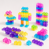 Jouet de blocs emboîtables souples transparents style gomme, briques de construction anti-stress, ensemble de jeu