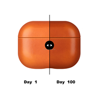 Étui en cuir orange pour écouteurs Airpods Pro 2, housse de protection pour écouteurs, accessoire de voyage