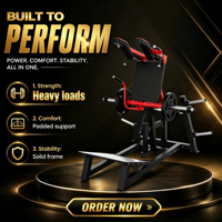 Machine à Squat Commerciale en Acier avec Fonctionnalités de Sécurité, Équipement Professionnel d'Entraînement de Force pour Utilisation en Salle de Sport Intérieure, Capacité 200 kg