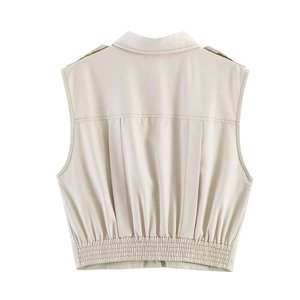 Ensemble gilet sans manches et jupe midi personnalisé pour femme 2026, <span class=keywords><strong>tenue</strong></span> décontractée <span class=keywords><strong>de</strong></span> bureau deux pièces, ensemble 2 pièces fabriqué en Chine par une usine <span class=keywords><strong>de</strong></span> vêtements OEM - Product Image 3