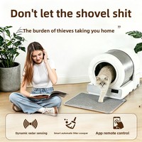 Aplikasi Pembersih Kotak Pasir Kucing Otomatis Pintar dengan Kontrol Jarak Jauh, Anti Bau, Multifungsi, Bahan Stainless Steel HIPS PP POM