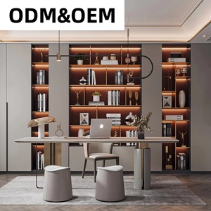 Libreria Modulare Moderna per Soggiorno, Sala da Pranzo e Ufficio, Personalizzabile con Ripiani Regolabili <span class=keywords><strong>in</strong></span> Altezza, Costruzione Durevole <span class=keywords><strong>in</strong></span> MDF - Product Image 1