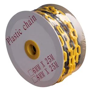 Chaîne à maillons en plastique 1mm/2mm/3mm/4m/6mm/8mm/12mm avertissement routier sécurité routière trafic chaîne décorative en plastique