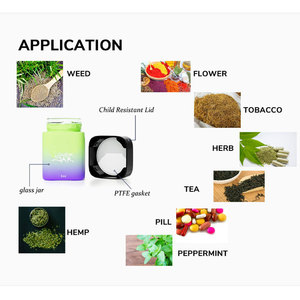 Venta al por Mayor de Frascos de Vidrio Coloridos de 3.5g, 5g y 7g, Frascos de Vidrio Verde Oscuro con Tapa a Prueba de Niños para Dulces y Gomitas - Product Image 5
