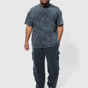 Men's Acid Wash T-<b>Shirt</b> Oversized Vintage Streetwear Hip Hop Style 100% Cotton Knitted Customizable Logo Eco-Friendly Quick Dry - Product Image 5