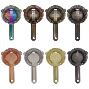 Phụ kiện quầy <span class=keywords><strong>bar</strong></span>, dụng cụ pha chế đồ uống, màu đen vàng kim loại, dụng cụ lọc rượu cocktail bằng thép không gỉ, đồ dùng quầy <span class=keywords><strong>bar</strong></span>, dụng cụ lọc cocktail - Product Image 1