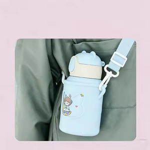 Stainless Steel Kids Water Bottle Sports Vacuum Insulated Bottles <b>Double</b> <b>Wall</b> Insulation Kids Water Bottle With Straw Strap - Product Image 5