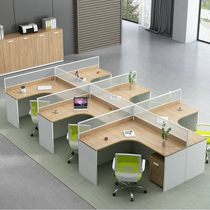 Ekintop Office <b>Desk</b> 4 Person With Partitions Freely Combinable For Office <b>Workstation</b> - Product Image 1