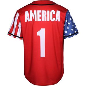 Camiseta de Béisbol para Hombre con Diseño de Águila Estadounidense, Roja con Estampado de la Bandera Americana y Diseño de la Estatua de la Libertad - Product Image 3