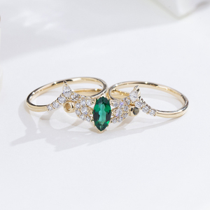 แหวนเพชรและพลอยหลากสีทองคำขาว 14K รุ่น MSR-2024 จาก Messi Jewelry สำหรับผู้หญิง - Product Image 4
